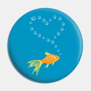 Goldfish Blowing Bubbles Pin