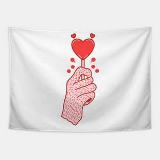 Red Heart Lollipop Tapestry