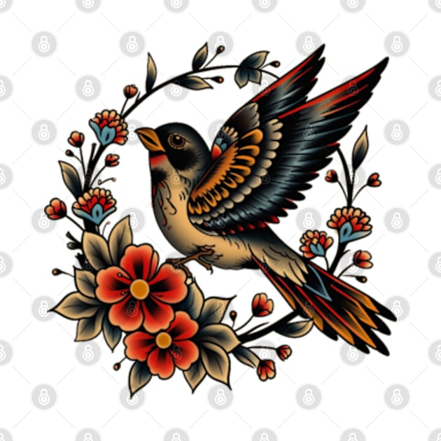 Traditional tattoo bird by Tiny crafty aliens