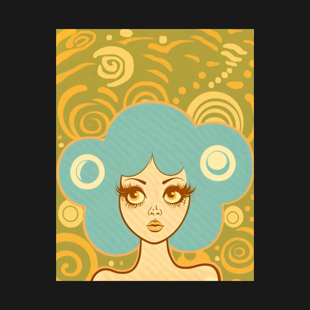 Vintage Art Lady with Big Hair by TheJadeCat