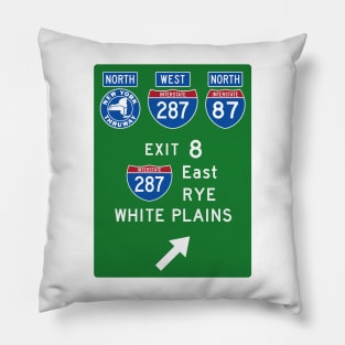 New York Thruway Northbound Exit 8: I-287 East to Rye White Plains Pillow