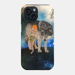 Two unlikely friends the  fairy and the wolf Phone Case