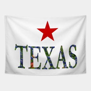 Texas Bluebonnets Word Art - LoneStar State Flowers Tapestry