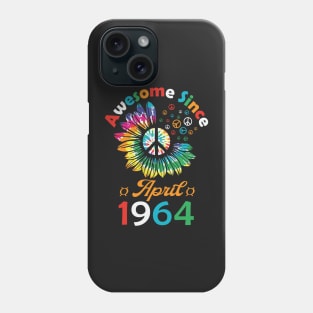 Funny Birthday Quote, Awesome Since April 1964, Retro Birthday Phone Case