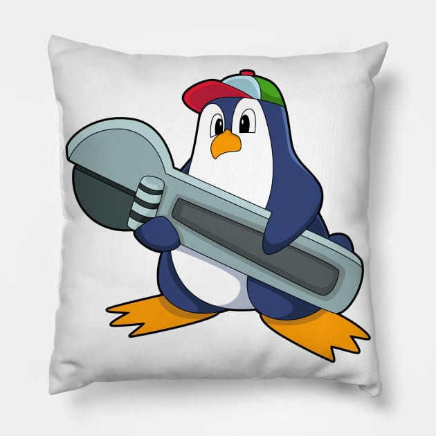 Penguin as Mechaic with Tool Pillow by Markus Schnabel