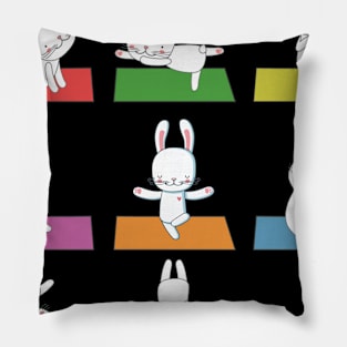 Bunny Yoga Funny Rabbits In Yoga Poses Sports T-Shirt Pillow