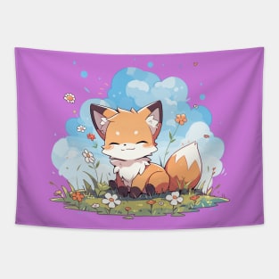 Happy Kawaii Baby Fox Tapestry