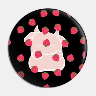 Strawberry Cow Pattern, Cute , Cartoon Pin