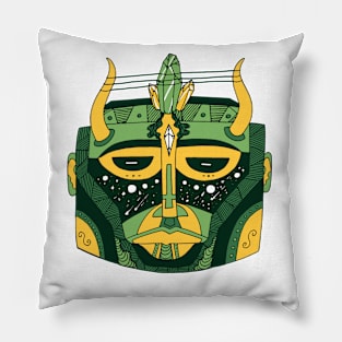 Forrest Green African Mask No 8 Pillow