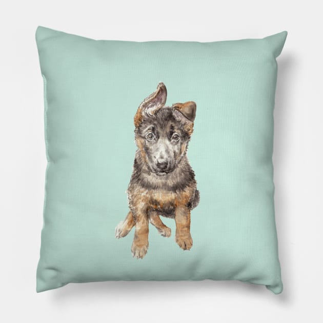 German Shepherd Puppy Pillow by wanderinglaur