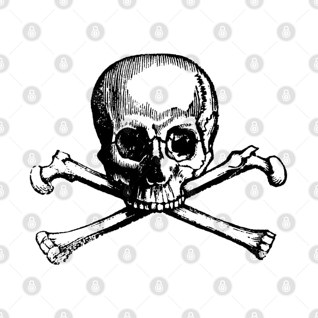 Pirate Skull and Crossbones in black - AVAST! by winterwinter