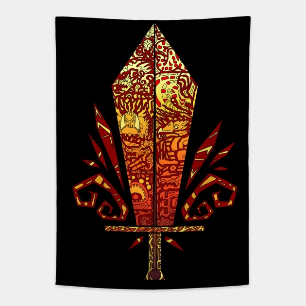 Great sword Smash! Tapestry by paintchips