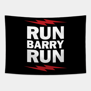 RUN BARRY RUN!! (white letters) Tapestry