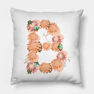 Letter B Floral Pillow