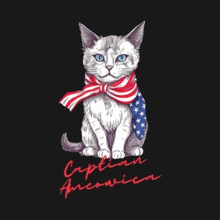 Patriotic Cat, 4th of July Design T-Shirt