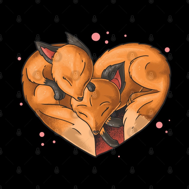 Fox Love For Women Girls Kids Heart Present Poses Cute Fox by reginaturner