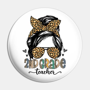 Funny 2nd Grade Teacher Leopard Back To School Pin