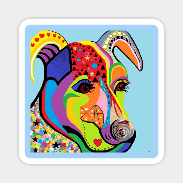 Colorful Jack Russell Terrier Magnet by EloiseART