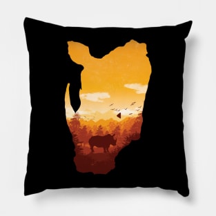 Rhino landscape Pillow