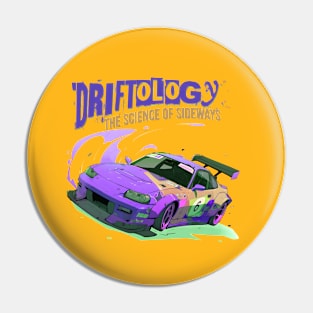 Driftology The Science of Sideways purple drift car Pin