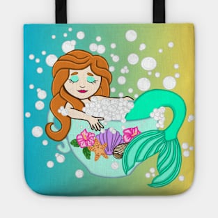 Teacup Mermaid (blue/yellow) Tote