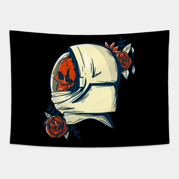 Skeleton Astronaut Tapestry by Mooxy