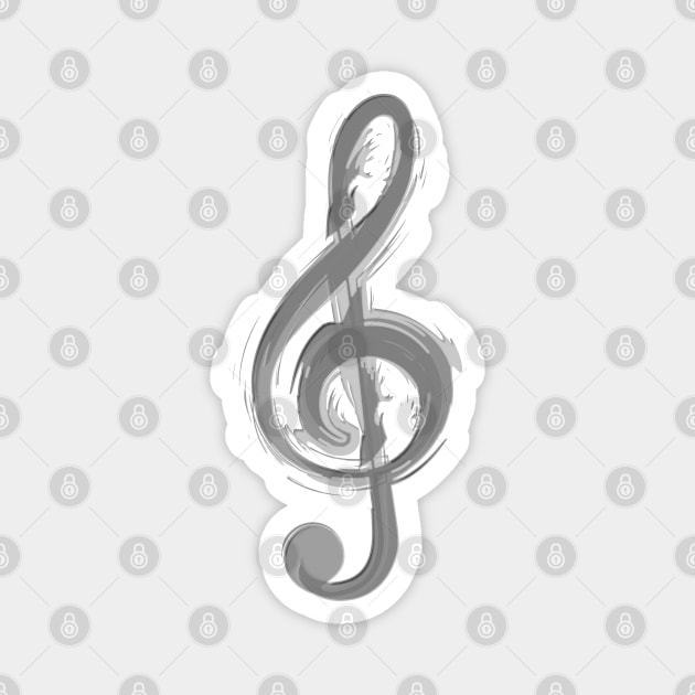 Treble Clef Art Magnet by Dual Rogue