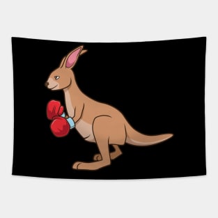 With Boxing Gloves - Cartoon Kangaroo Boxing Tapestry