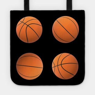 Basketball Lovers Basketballs Pattern for Fans and Players (Black Background) Tote