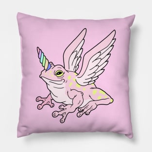 Pink Frog Unicorn Pillow