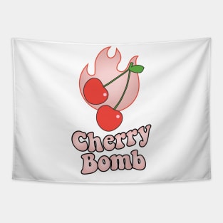 Cherry Bomb and Light Peach Blush Flaming Design Tapestry