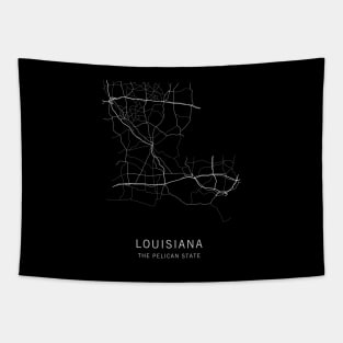 Louisiana State Road Map Tapestry