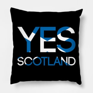 YES SCOTLAND, Pro Scottish Independence Saltire Flag Text Slogan Pillow