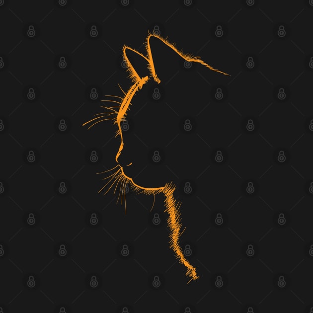 Cat portrait silhouette in contrast backlight by stark.shop