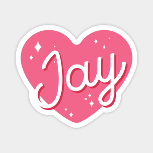 Enhypen Jay name heart text Engene | Morcaworks Magnet