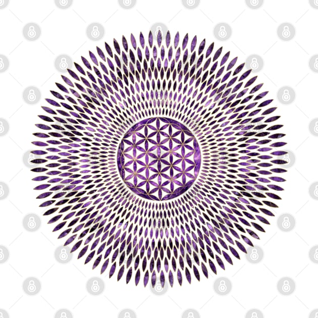 Flower of Life Amethyst and Gold by Nartissima