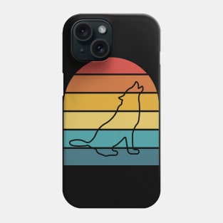 retro wolf howling Phone Case