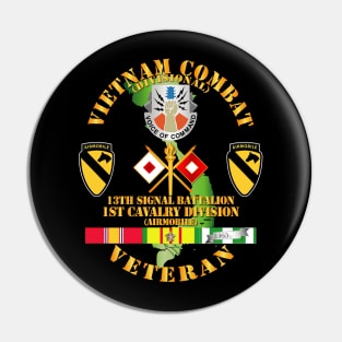 Vietnam Combat Veteran w 13 Signal Battalion DUI - 1st Cav Div Pin