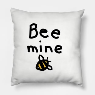 Honey Bee says Bee Mine Pun Valentines Day Message Pillow