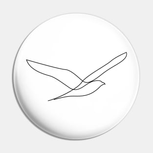 Freedom - single line seagull art Pin