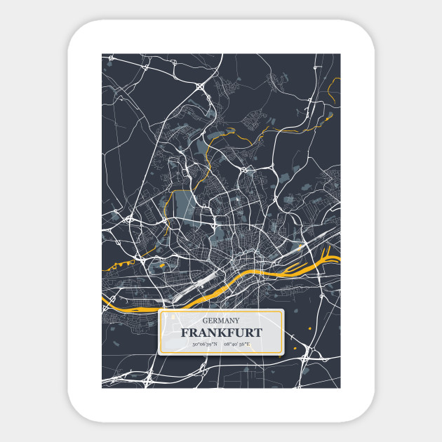 Frankfurt Germany City Map With Gps Coordinates