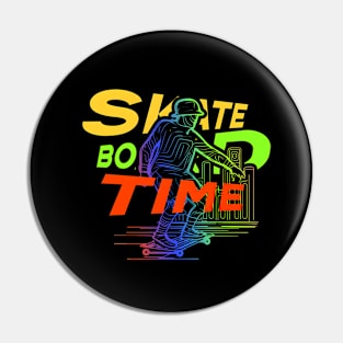 Skateboard Art Design all day skate Pin