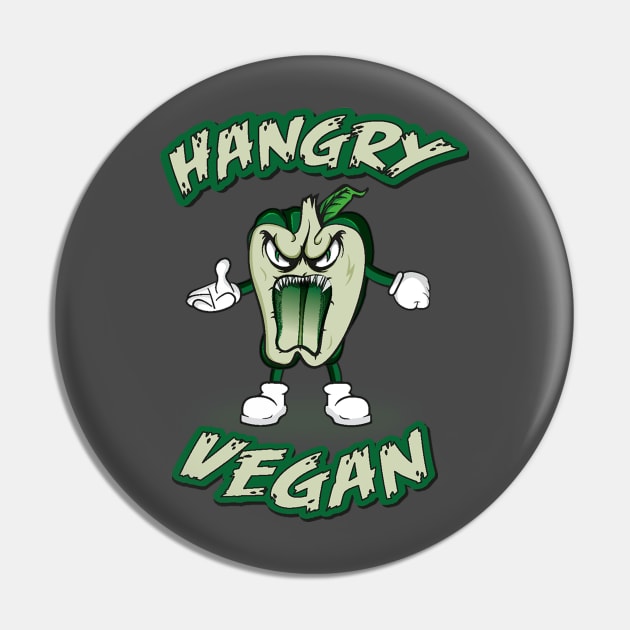 Hungry pepper vegan monster Pin by megadeisgns