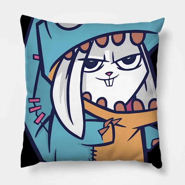 Bunnysaurus Rex Pillow by Threadded