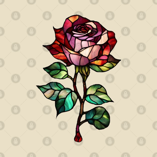 Stained glass single rose by craftydesigns