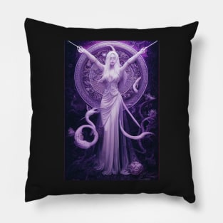 Sorceress Casting a Spell Pillow