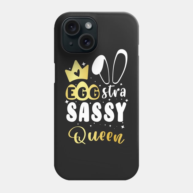 Egg-stra Sassy Queen with Cute Gold Gradient Easter Vibes for Little Girls Phone Case by WassilArt