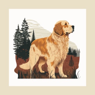 Golden Retriever in Autumn T-Shirt