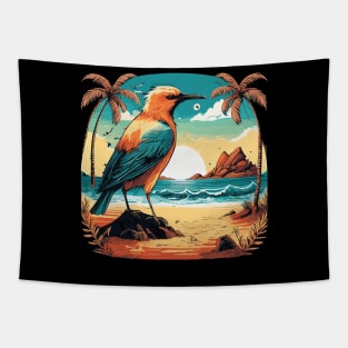 beach and bird Tapestry