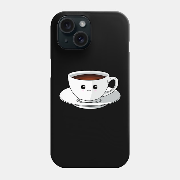 Kawaii Coffee Cup Funny Anime Caffeine Japanese Phone Case by theperfectpresents